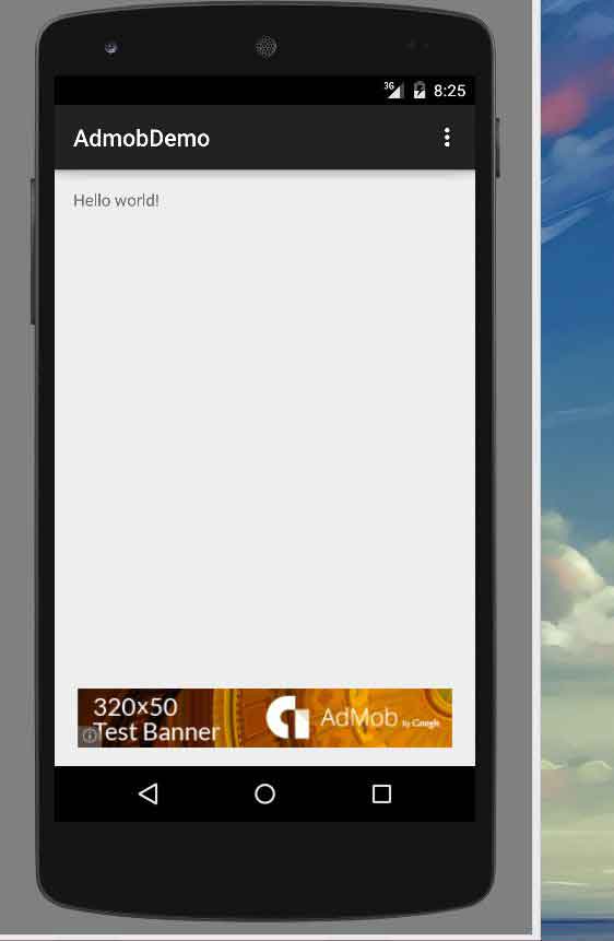 reklamos skydelio android programėlėje iliustracija