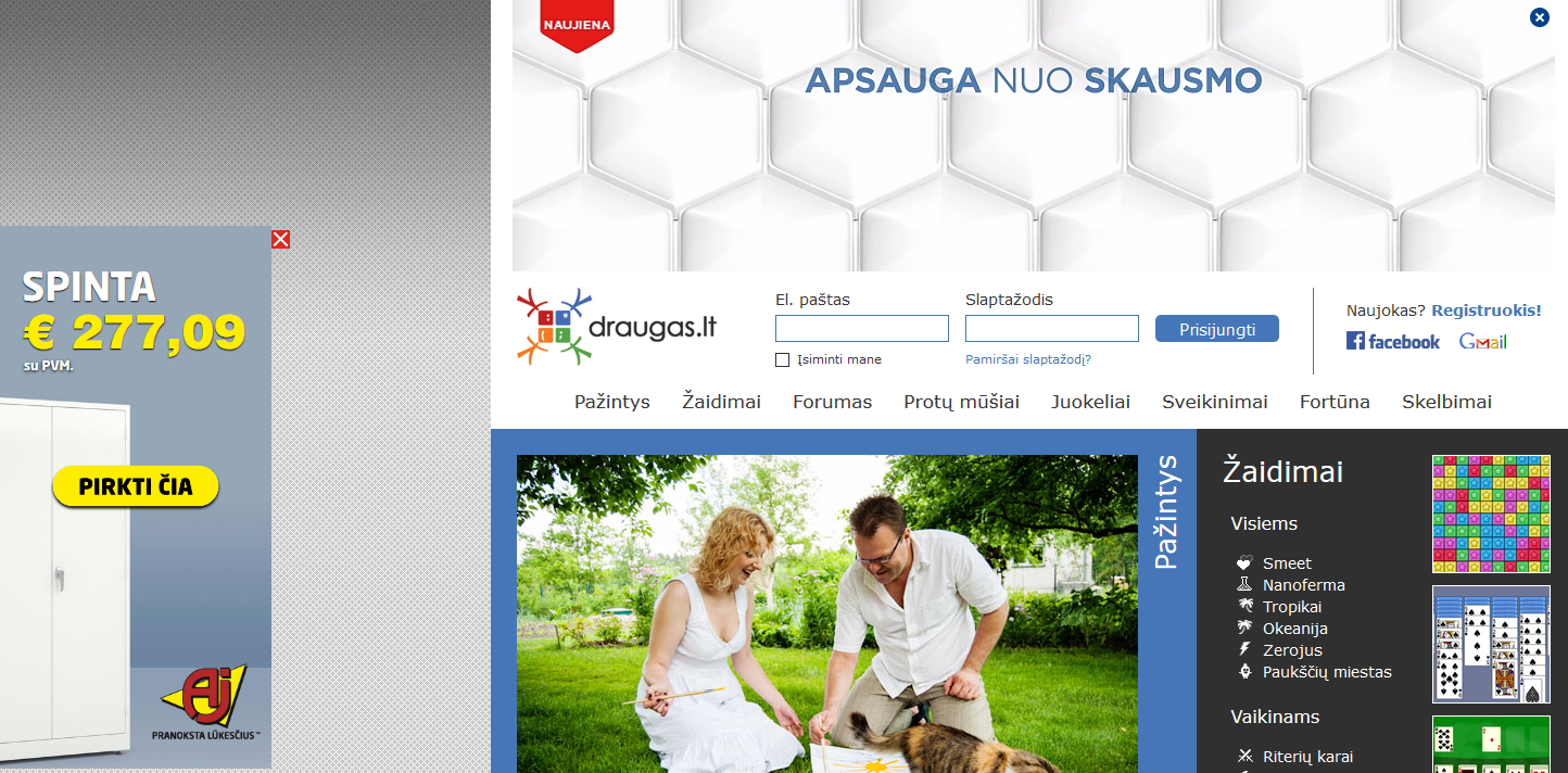 Svetainės nuosavo reklaminio skydelio iliustracija