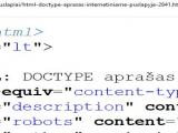 HTML: DOCTYPE aprašas internetiniame puslapyje