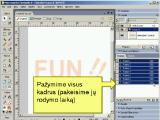 Judantis tekstas naudojant Macromedia Fireworks 8