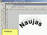 Teksto "išlenkimas" naudojant Macromedia Fireworks 8