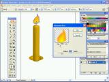 Adobe Illiustrator . Efekto "3D revolve" panaudojimas. Žvakė