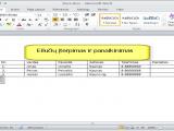 MS Word 2010: lentelės eilučių  įterpimas bei panaikinimas