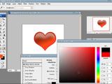 Adobe Photoshop. Širdies formos figūra su "gloss" efektu